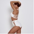 Sexy high waist bikini swimsuit lace cutout slimming swimsuit 9526