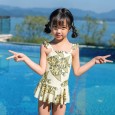 Children's one-piece swimsuit female baby spa skirt swimsuit small yellow croaker cute princess 1016