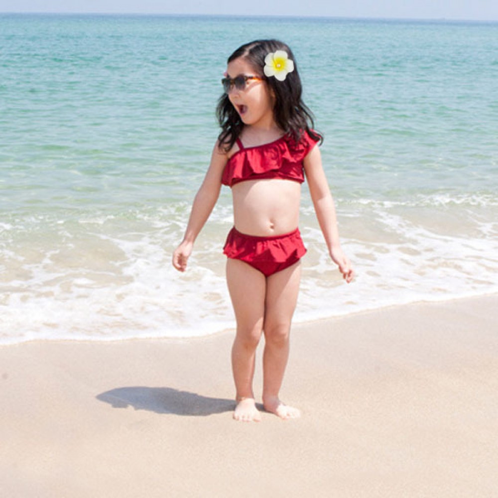 Children girls bikini swimsuit skirt split girl hot spring cute swimsuit 13005
