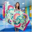 Large bath towel Nordic ethnic style big flower active printing bathroom bath seaside thickened pure cotton beach pad towel