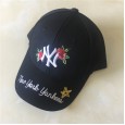 New trendy baseball cap embroidery rose men and women duck tongue hat tide sunscreen couple casual hat