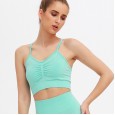 New yoga wear moisture wicking shirt exposed navel sports tight sexy running bra female