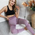 Hot-selling seamless knitted buttocks moisture wicking yoga pants sports fitness pants sexy show hip female leggings