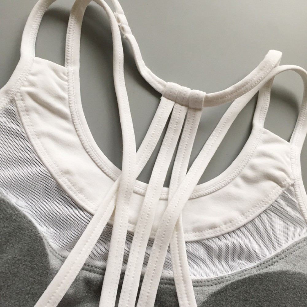 Shockproof sports bra yoga fitness underwear female quick-drying gathered running jacket bra nylon