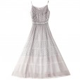 Slim polka dot chiffon long dress elegant V-neck mesh new spring women's clothing