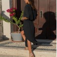 Hot sale autumn and winter fashion loose long sleeve big swing shirt long skirt women
