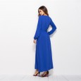 Hot sale new style new style printed waist long sleeve dress