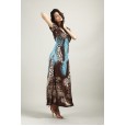 Women's summer new beach skirt bohemian dress plus size ice silk dress hot sale