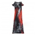 Women's summer new beach skirt bohemian dress plus size ice silk dress hot sale