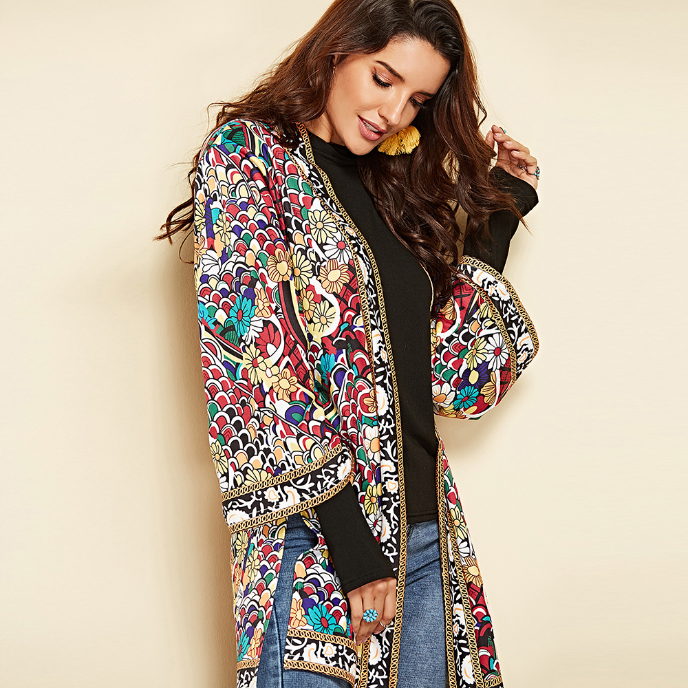 Autumn and winter new cardigan women's hot sale beach long-sleeved long-sleeved shirt