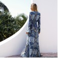 Women's Hot Sale Long Sleeve Bohemian Long Beach Beach Outer Dress