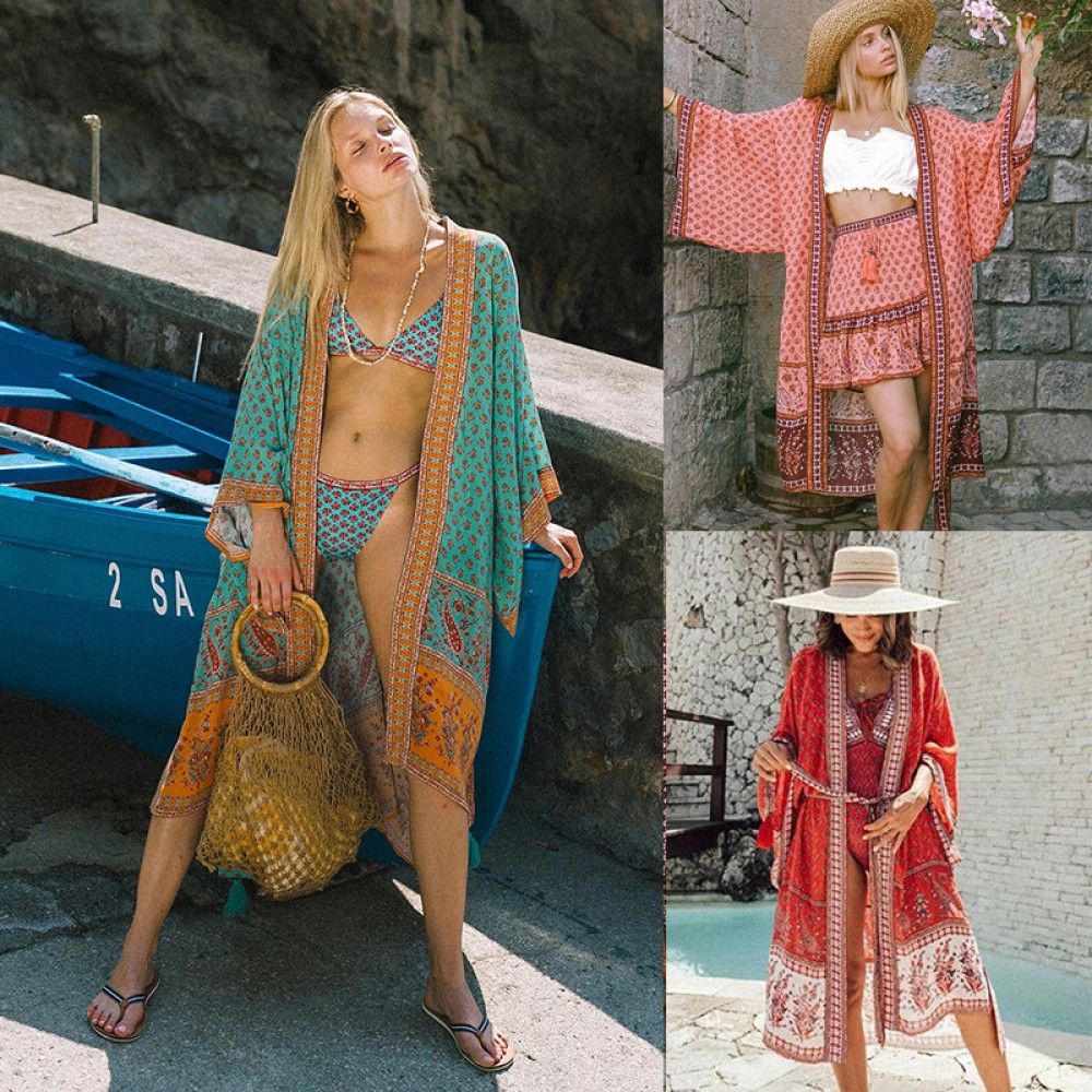 New women's spring dress beach skirt sun protection clothing female seaside holiday cardigan