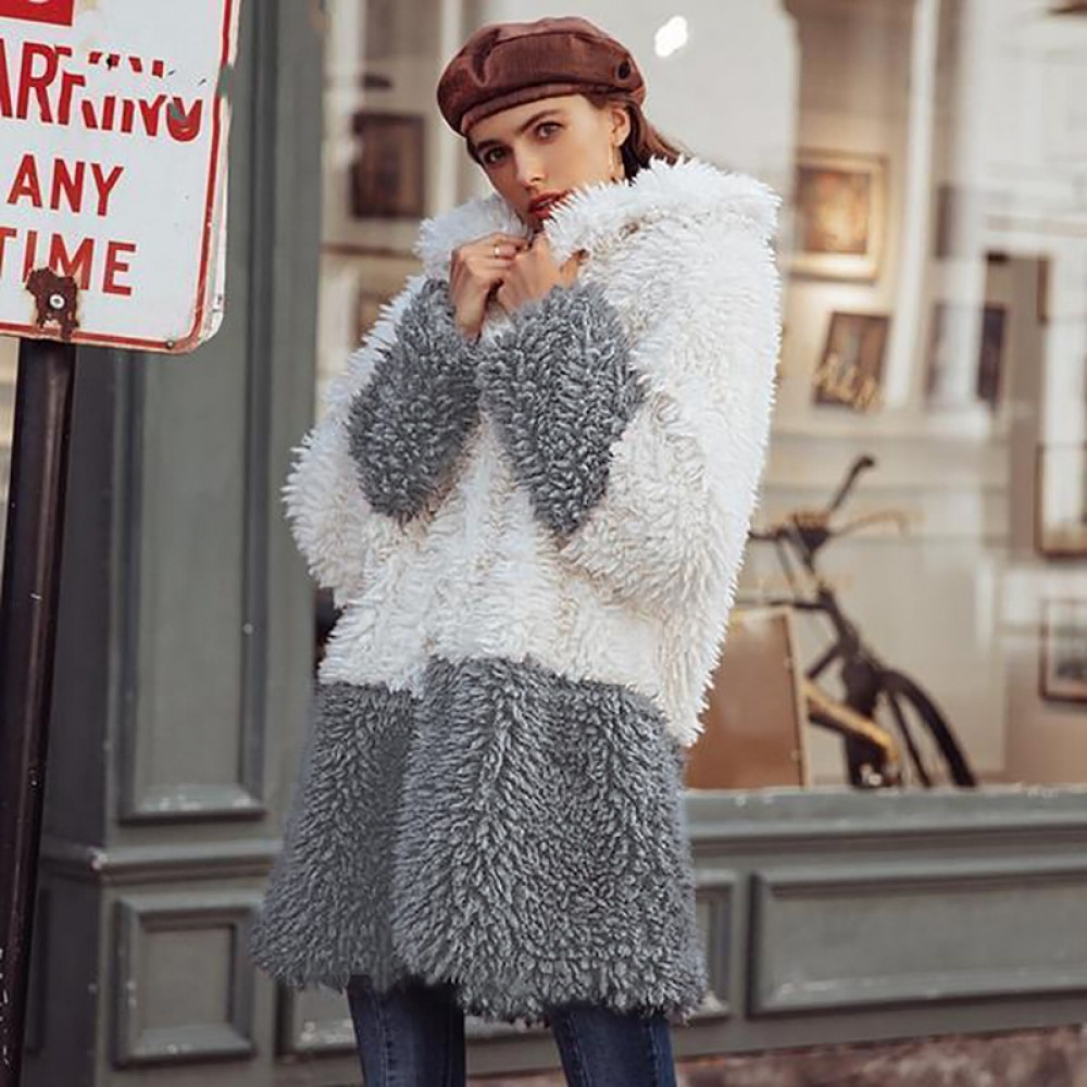 Street style handsome fashion atmosphere shawl cardigan plush coat