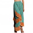 New lotus leaf wave mid-waist swing loose skirt beach vacation casual skirt