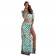 Hot-selling beach vacation was thin jacket skirt skirt bohemian casual female two-piece suit