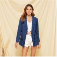Xiaoxi fits a solid color long-sleeved suit new
