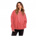 Spring and autumn new bat sleeve pocket plus velvet thick hooded hooded sweater women's jacket