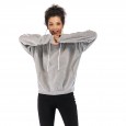 Spring and autumn new bat sleeve pocket plus velvet thick hooded hooded sweater women's jacket