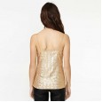 Sexy gold sequins thin sling slim fit wild V-neck sleeveless vest women
