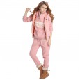 Autumn and winter women's casual suit hooded fleece thick sweater three-piece suit