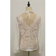 Hot sale women lace stitching lace top T-shirt