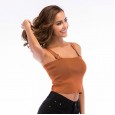 New ladies knit camisole sexy exposed navel slim camisole female summer bottoming shirt