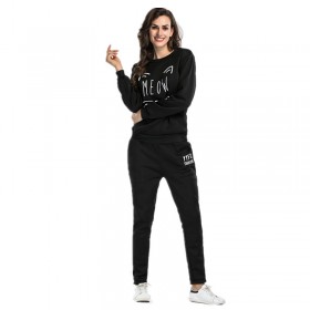 Women's autumn and winter suit sweater sports suit two-piece printed sweater leisure trousers