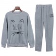 Women's autumn and winter suit sweater sports suit two-piece printed sweater leisure trousers