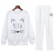 Women's autumn and winter suit sweater sports suit two-piece printed sweater leisure trousers