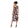 Summer new women's strapless sleeveless round neck printed chiffon dress