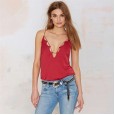New Street Sexy Fan Shaped Rope Deep V-Neck Halter Slim Y-Strap Vest