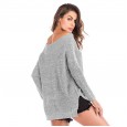 Spring and autumn women's long-sleeved sweater tops fashion inside and outside strapless sweater