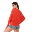 Women's autumn and winter sweaters loose solid color beaded sweater coat