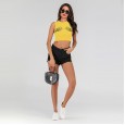 Fashionable New Women's Sleeveless Vest Personalized Printed Backless Short Naked Top