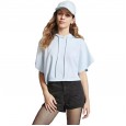 Summer women's casual loose hooded sweater women's new hooded short-sleeved t-shirt