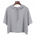 Summer women's casual loose hooded sweater women's new hooded short-sleeved t-shirt