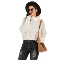 Autumn and winter new sweater women's solid color long-sleeved turtleneck pullover sweater