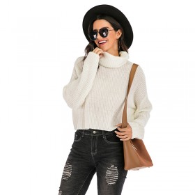Autumn and winter new sweater women's solid color long-sleeved turtleneck pullover sweater
