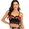 New embroidered little vest sexy stitching lace suspenders