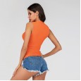 Summer new women's short sexy cross V-neck knitted vest female autumn solid color sleeveless top