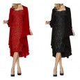 Summer women's V-neck irregular dress two-piece tide