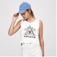 Summer new women's bottoming knit sweater hot printing short vest