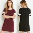 Summer new women's fashion loose large size short sleeve T-shirt dress