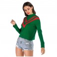 Women's autumn and winter coats, striped loose long-sleeved sweaters, women's knitted pullovers