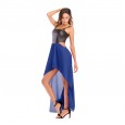 Women's new stitching chiffon suspender dress summer waistless dress