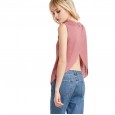 New summer women's irregular split openback sleeveless vest women's tops