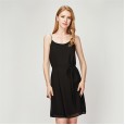 Fashion backless strap chiffon dress women's summer sexy sleeveless A-line skirt