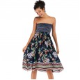 Autumn new women's beach vacation style dress sexy wrap chest skirt