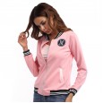 M-shaped badge zipper jacket women's stand collar long-sleeved slim jacket baseball uniform