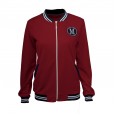 M-shaped badge zipper jacket women's stand collar long-sleeved slim jacket baseball uniform